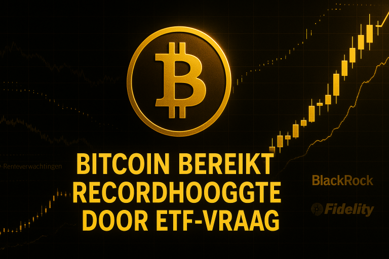 Bitcoin-prijs bereikt recordhoogte doordat de vraag naar ETF’s de neerwaartse marktopzet overtreft